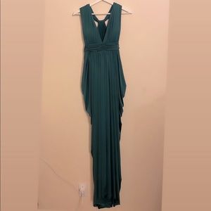 BEBE Grecian Style Draping Emerald Green Dress